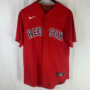 Nike Boston Red Sox Jersey Mens S Red Mookie Betts 50 MLB Baseball Button Up